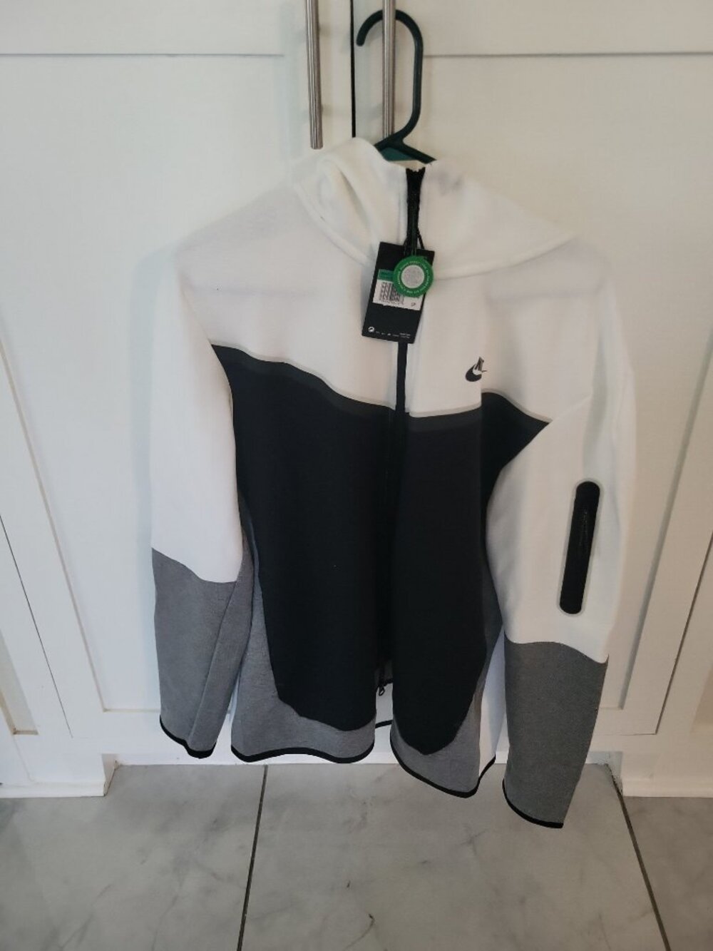 Men's NIKE Tech Fleece Full-Zip Windrunner Hoodie Jacket XL Gray Cream Black
